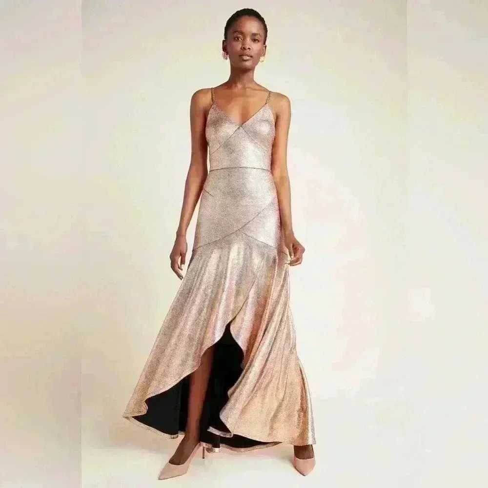 Hutch Gold High Low Dress